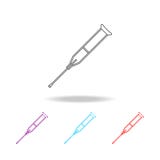 Линия значок костыля Элементы медицинских инструментов в multi покрашенных значках Наградной качественный значок графического диз иллюстрация штока Линия значок костыля Элементы медицинских инструментов в multi покрашенных значках Наградной качественный значок графического диз иллюстрация штока