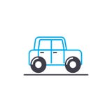Линия значок ретро вектора автомобиля тонкая хода Ретро иллюстрация плана автомобиля, линейный знак, концепция символа бесплатная иллюстрация Линия значок ретро вектора автомобиля тонкая хода Ретро иллюстрация плана автомобиля, линейный знак, концепция символа бесплатная иллюстрация