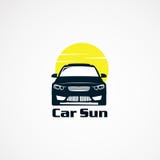 Логотип солнца автомобиля конструирует простые концепцию, значок, элемент, и шаблон для компании иллюстрация штока Логотип солнца автомобиля конструирует простые концепцию, значок, элемент, и шаблон для компании иллюстрация штока