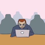 Люди с эскизом иллюстрации вектора ноутбука doodle корпоративное иллюстрация штока Люди с эскизом иллюстрации вектора ноутбука doodle корпоративное иллюстрация штока