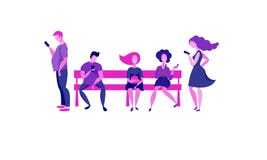 Люди сидят на стенде бесплатная иллюстрация Люди сидят на стенде бесплатная иллюстрация