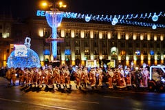 Март Санта Клауса Беларуси 2018 Минска стоковая фотография rf Март Санта Клауса Беларуси 2018 Минска стоковая фотография rf