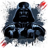Маска Darth Vader на темных пятнах краски Маска Darth Vader на темных пятнах краски