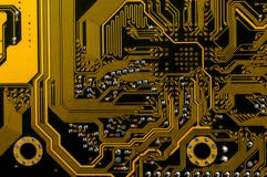 Материнская плата задней стороны желтая стоковое изображение rf Материнская плата задней стороны желтая стоковое изображение rf