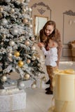 Мать и его маленький сын украшая рождественскую елку с игрушками и гирляндами стоковые изображения Мать и его маленький сын украшая рождественскую елку с игрушками и гирляндами стоковые изображения