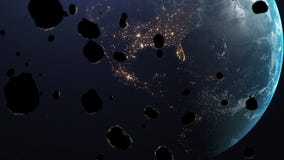Метеоры атакуют землю иллюстрация вектора Метеоры атакуют землю иллюстрация вектора