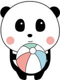 Милая панда младенца играя шарик моря, положение, белую предпосылку бесплатная иллюстрация Милая панда младенца играя шарик моря, положение, белую предпосылку бесплатная иллюстрация