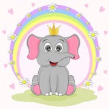 Милая принцесса слона сидя на траве бесплатная иллюстрация Милая принцесса слона сидя на траве бесплатная иллюстрация