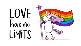 Милый единорог с флагом общины LGBT Гей-парад Месяц гордости Любовь, свобода, поддержка, символ мира иллюстрация вектора Милый единорог с флагом общины LGBT Гей-парад Месяц гордости Любовь, свобода, поддержка, символ мира иллюстрация вектора