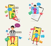 Мода молодых людей с социальной деятельностью при средств массовой информации иллюстрация штока Мода молодых людей с социальной деятельностью при средств массовой информации иллюстрация штока