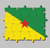 Мозаика флага Французских Гвиан в зеленом и желтый с красной звездой бесплатная иллюстрация Мозаика флага Французских Гвиан в зеленом и желтый с красной звездой бесплатная иллюстрация