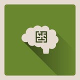 Мозг ища иллюстрация проблемы на зеленой предпосылке с тенью иллюстрация штока Мозг ища иллюстрация проблемы на зеленой предпосылке с тенью иллюстрация штока