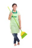 Молодая houseworking мама, портрет студии стоковые фотографии rf Молодая houseworking мама, портрет студии стоковые фотографии rf