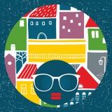 Молодая афро девушка с темной кожей и творческий тюрбан на ее голове иллюстрация штока Молодая афро девушка с темной кожей и творческий тюрбан на ее голове иллюстрация штока