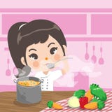 Молодой шеф-повар вкусный в кухне бесплатная иллюстрация Молодой шеф-повар вкусный в кухне бесплатная иллюстрация