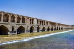 Мост Allahverdi Khan популярно известный как Si-o-se-политик в İs стоковая фотография rf Мост Allahverdi Khan популярно известный как Si-o-se-политик в İs стоковая фотография rf