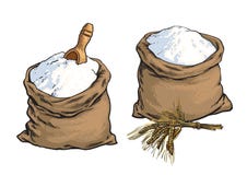 Мука хлеба Wholemeal кладет в мешки с деревянными ушами ветроуловителя и пшеницы бесплатная иллюстрация Мука хлеба Wholemeal кладет в мешки с деревянными ушами ветроуловителя и пшеницы бесплатная иллюстрация