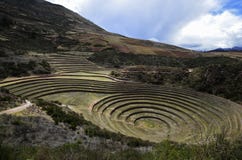 Мурена - археологические раскопки Inca в долине Перу священной стоковая фотография Мурена - археологические раскопки Inca в долине Перу священной стоковая фотография