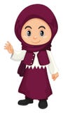 Мусульманская девушка в фиолетовом костюме иллюстрация вектора Мусульманская девушка в фиолетовом костюме иллюстрация вектора