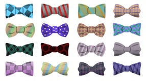 Набор значка Bowtie, стиль мультфильма иллюстрация вектора Набор значка Bowtie, стиль мультфильма иллюстрация вектора