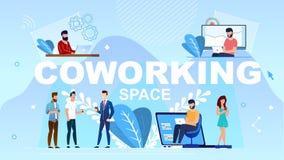 Надпись в космосе Coworking прописных букв иллюстрация вектора Надпись в космосе Coworking прописных букв иллюстрация вектора