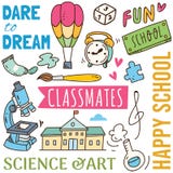 Назад к предпосылке doodle концепции школы иллюстрация вектора Назад к предпосылке doodle концепции школы иллюстрация вектора