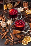 Напиток зимы горячий со специями и вкусными печеньями стоковое фото rf Напиток зимы горячий со специями и вкусными печеньями стоковое фото rf