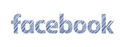 Нарисованная рука Facebook иллюстрация вектора Нарисованная рука Facebook иллюстрация вектора
