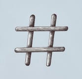 Нарисованная рукой изолированная иллюстрация hashtag иллюстрация вектора Нарисованная рукой изолированная иллюстрация hashtag иллюстрация вектора