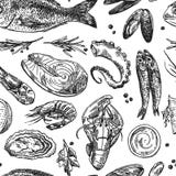 Нарисованный рукой продукт моря иллюстрации вектора Винтажный стиль эскиза бесплатная иллюстрация Нарисованный рукой продукт моря иллюстрации вектора Винтажный стиль эскиза бесплатная иллюстрация