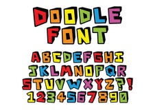 Нарисованный рукой шрифт doodle изолированный на предпосылке Стоковые Фото Нарисованный рукой шрифт doodle изолированный на предпосылке Стоковые Фото