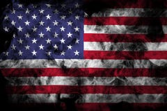 Национальный флаг США от толстого покрашенного дыма стоковые изображения Национальный флаг США от толстого покрашенного дыма стоковые изображения