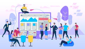 Независимая группа работая совместно устройствами иллюстрация штока Независимая группа работая совместно устройствами иллюстрация штока