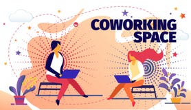 Независимая онлайн работа в космосе Coworking, разработчике бесплатная иллюстрация Независимая онлайн работа в космосе Coworking, разработчике бесплатная иллюстрация