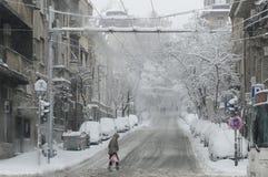Непредвиденные массивнейшие снежности парализовывали город Стоковая Фотография RF Непредвиденные массивнейшие снежности парализовывали город Стоковая Фотография RF