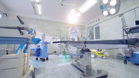 Непредвиденная медицинская комната Комната хирургии в больнице сток-видео Непредвиденная медицинская комната Комната хирургии в больнице сток-видео