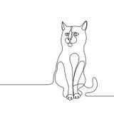 Непрерывная линия концепция отдельной линии кота чертежа бесплатная иллюстрация Непрерывная линия концепция отдельной линии кота чертежа бесплатная иллюстрация