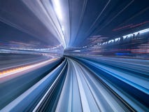 Нерезкость движения поезда двигая внутри тоннеля, Японии Стоковая Фотография RF Нерезкость движения поезда двигая внутри тоннеля, Японии Стоковая Фотография RF