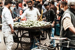 Новый рынок Kolkata 25-ое декабря 2018 - неопознанный уличный торговец продавца плода Guava на ярмарке около рынка Hogg немногие стоковые фотографии rf Новый рынок Kolkata 25-ое декабря 2018 - неопознанный уличный торговец продавца плода Guava на ярмарке около рынка Hogg немногие стоковые фотографии rf