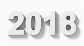 Номера 3d года 2018 белые при тень изолированная на бело- орто бесплатная иллюстрация Номера 3d года 2018 белые при тень изолированная на бело- орто бесплатная иллюстрация