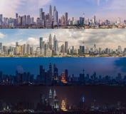 Ноча вечера после полудня утра Время дня 4 Куала Лумпур стоковая фотография rf Ноча вечера после полудня утра Время дня 4 Куала Лумпур стоковая фотография rf