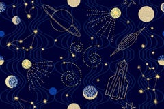 ночное небо молнии иллюстрации абстракции Безшовная картина с созвездиями, серповидная луна вектора, ракеты, бесплатная иллюстрация ночное небо молнии иллюстрации абстракции Безшовная картина с созвездиями, серповидная луна вектора, ракеты, бесплатная иллюстрация