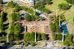 Олимпийский Centennial парк, городская Атланта, GA стоковое изображение rf Олимпийский Centennial парк, городская Атланта, GA стоковое изображение rf