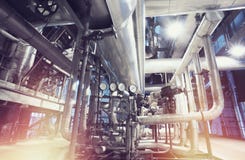 Оборудование, кабели и тубопровод как найдено внутри современного industr Стоковые Фотографии RF Оборудование, кабели и тубопровод как найдено внутри современного industr Стоковые Фотографии RF