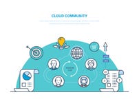 Община облака Партнерство, совместная работа, сообщение, социальная активность в сети, бесплатная иллюстрация Община облака Партнерство, совместная работа, сообщение, социальная активность в сети, бесплатная иллюстрация