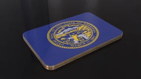 Объект флага Небраски 3D лоснистый изолированный на черной предпосылк стоковая фотография Объект флага Небраски 3D лоснистый изолированный на черной предпосылк стоковая фотография