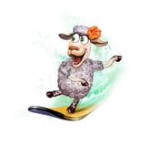 Овцы на surfboard бесплатная иллюстрация Овцы на surfboard бесплатная иллюстрация