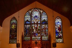 Окно цветного стекла епископальной церкви St Paul стоковое изображение rf Окно цветного стекла епископальной церкви St Paul стоковое изображение rf