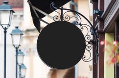 Округленный черный модель-макет знака компании с космосом экземпляра стоковое фото Округленный черный модель-макет знака компании с космосом экземпляра стоковое фото