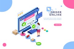 Онлайн приобретение Infographic клиента заказа равновеликое бесплатная иллюстрация Онлайн приобретение Infographic клиента заказа равновеликое бесплатная иллюстрация